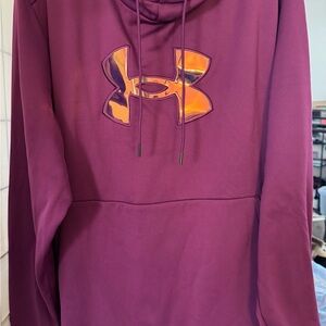 Under Armour Plum Hoodie with Shiny Orange Logo